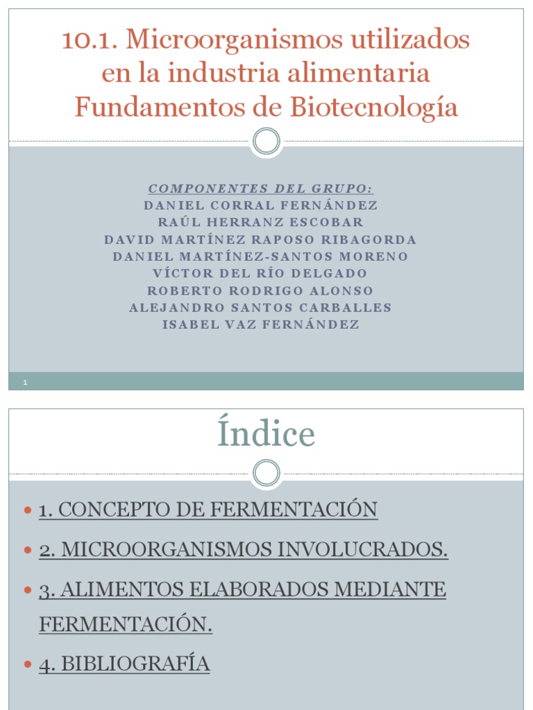 Microorganismos en la Fermentación Alimentaria | PDF | Levadura | Salsa ...