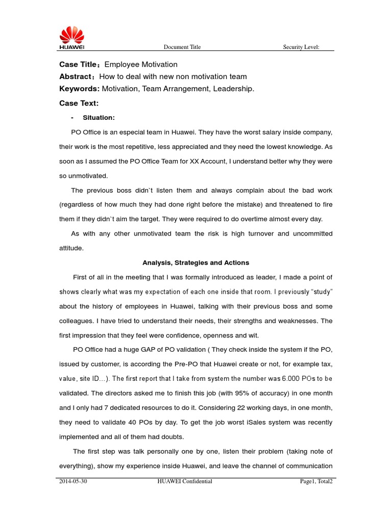 Team Motivation - FELIPE CaseV3 | PDF | Turnover (Employment) | Motivation