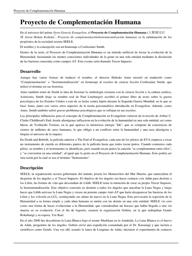 Proyecto de Complementación Humana | PDF | Trabajos | Animación