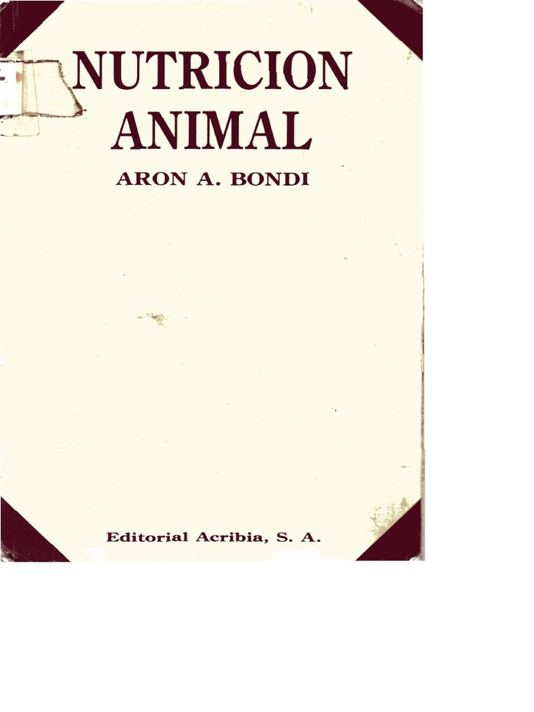 Nutrición Animal A. Bondi PDF | PDF