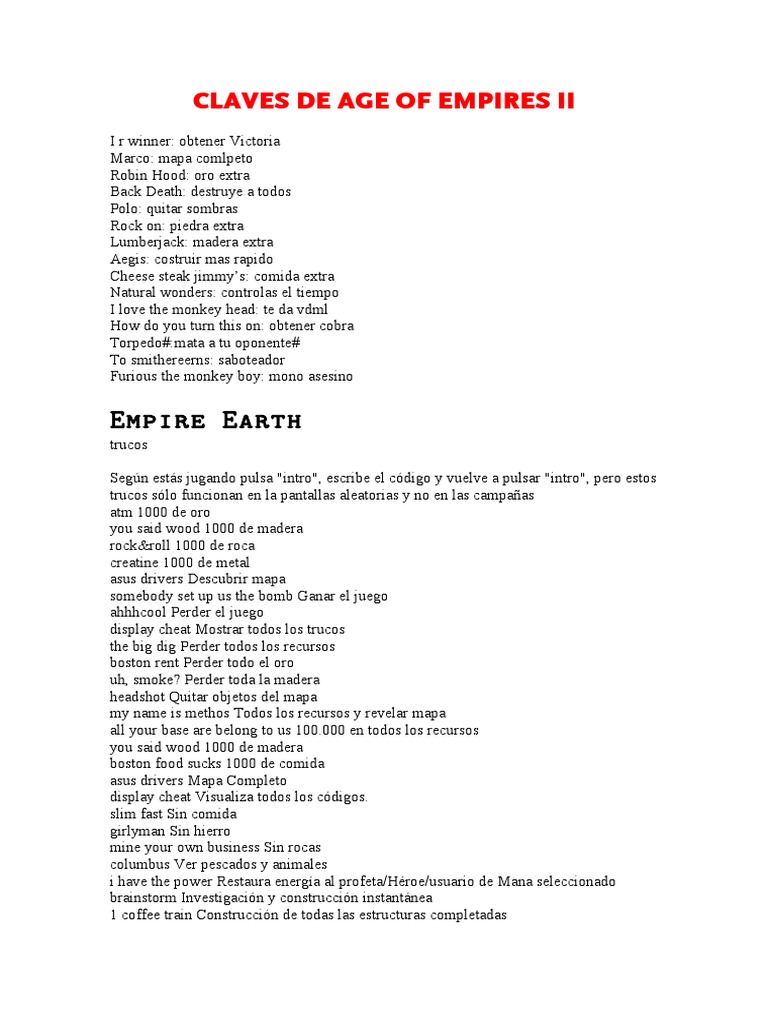 Claves de Age of Empires II PDF