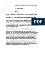 Sample Issue Linde Report