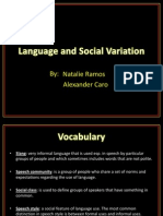 Presentación Language and Social Variation