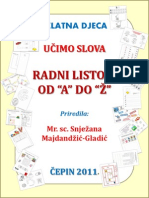 Mr Sc Snjec5beana Majdandc5beic487 Gladic487 Uc48dimo Slova Radni Listovi Od a Do c5be