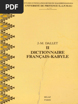 dallet dictionnaire francais kabyle pdf nombre grammatical verbe