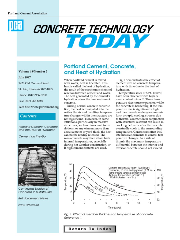 Heat of Hydration in Portland Cement | PDF | Concrete | Silicon Dioxide