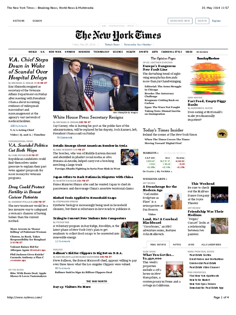 The New York Times Breaking News, World News & Multimedia The New