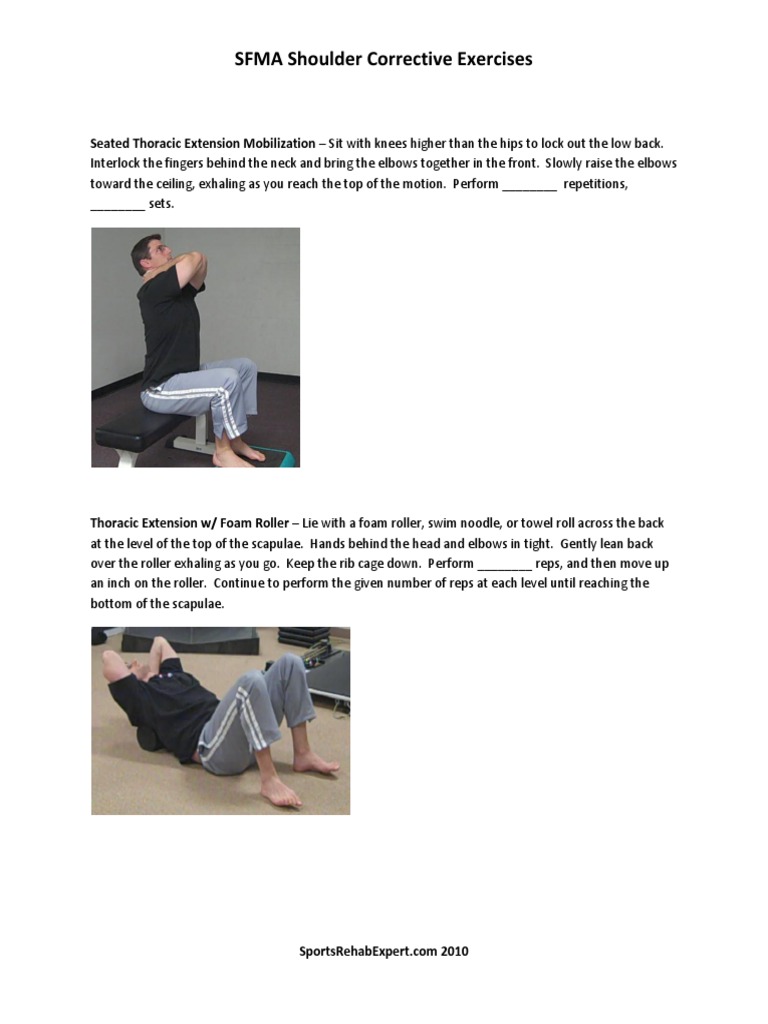 SFMA Shoulder Corrective Exercises Guide | PDF | Anatomical Terms Of ...