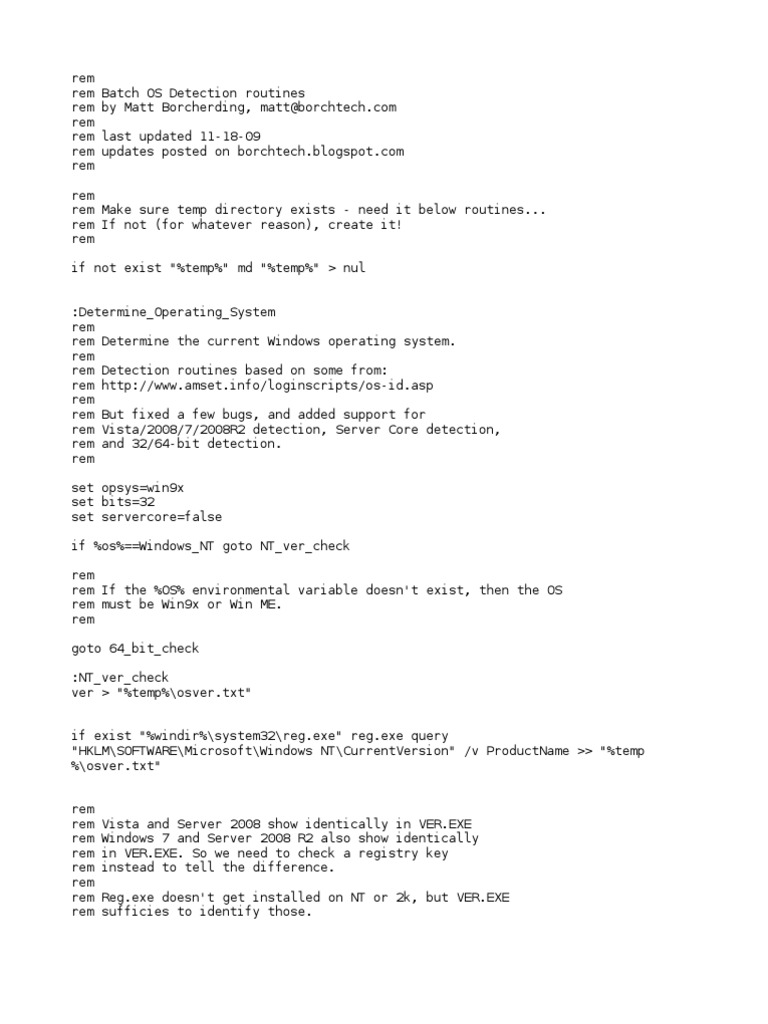 Os Detection Routines | PDF | Windows Registry | Windows Vista
