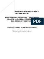 Formatos de Modelos de Dictamen e Informe Fiscal Últimas Reformas Tributarias