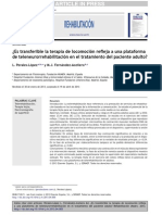 Es Transferible La Terapia de Locomocion Reflejaa Una Plataforma de Teleneurorehabilitacion en El Tto de Pcte Adulto