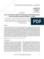 Low Cost Tissue Culture Technology in The Regeneration of Sweet Potato (Ipomoea Batatas (L) Lam)