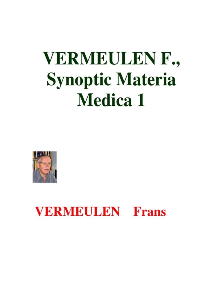 Synoptic Materia Medica 1 Frans Vermulen | PDF | Hemorrhoid
