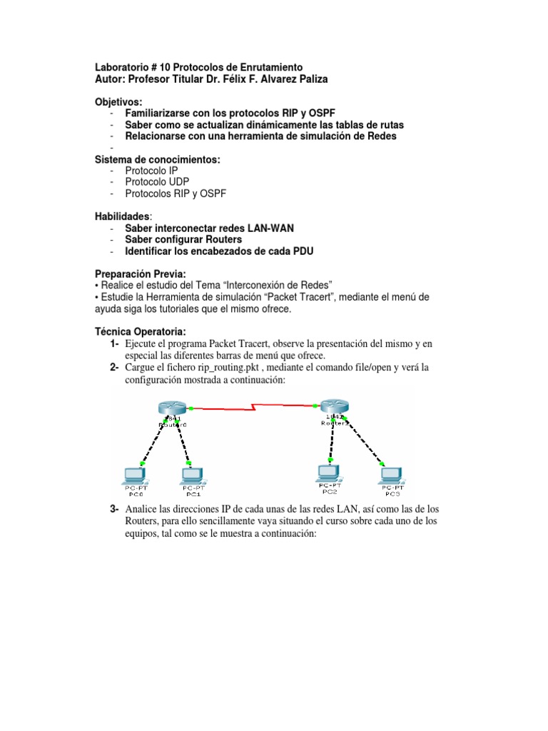 Protocolos RIP y OSPF en Simulación de Redes | PDF | Protocolos de ...