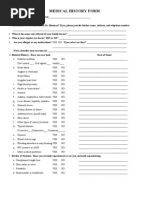 Medical History Form