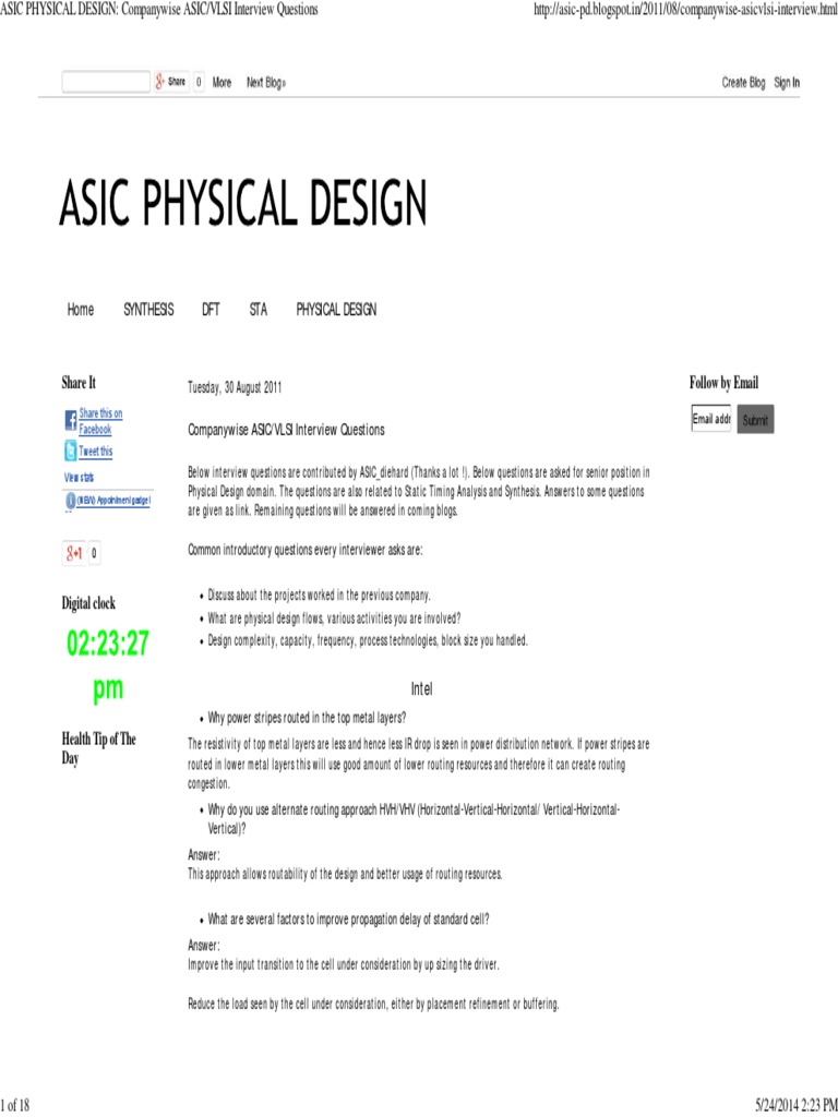 VLSI Interview Questions 2 2 PDF Cmos Electronic Circuits