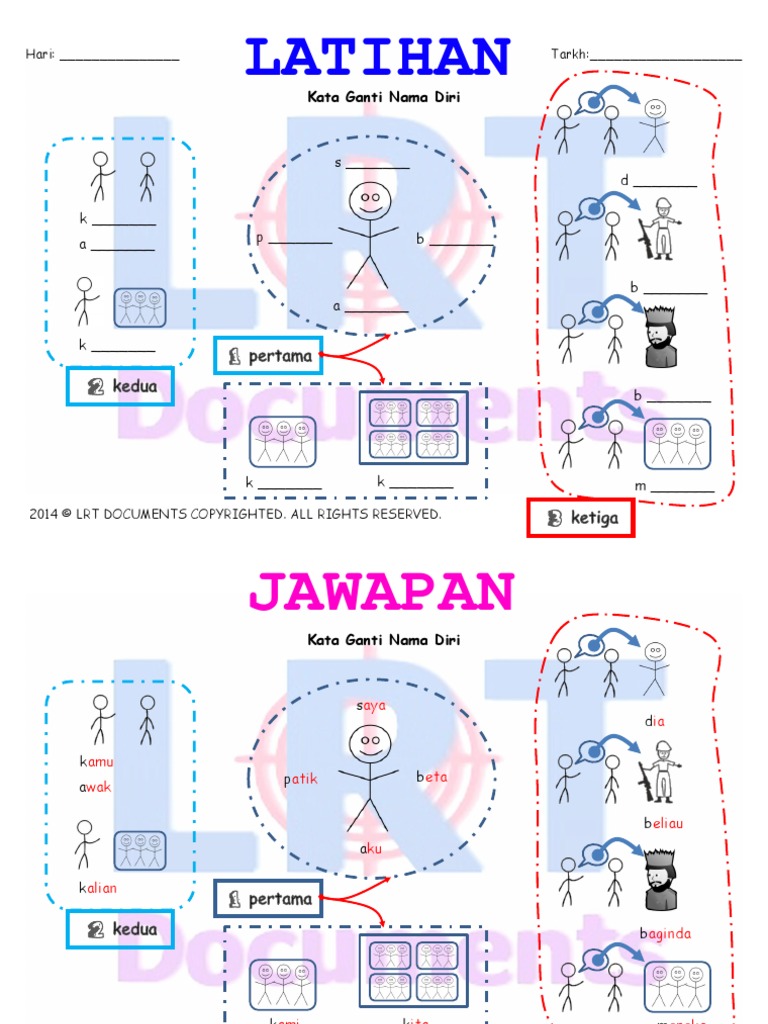 Kata Ganti Nama Diri (Latihan & Jawapan)