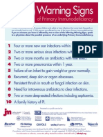 Warning Signs: of Primary Immunodeficiency