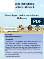 Enhancing Institutional Mechanisms - Group 4: Group Report On Partnerships and Linkaging