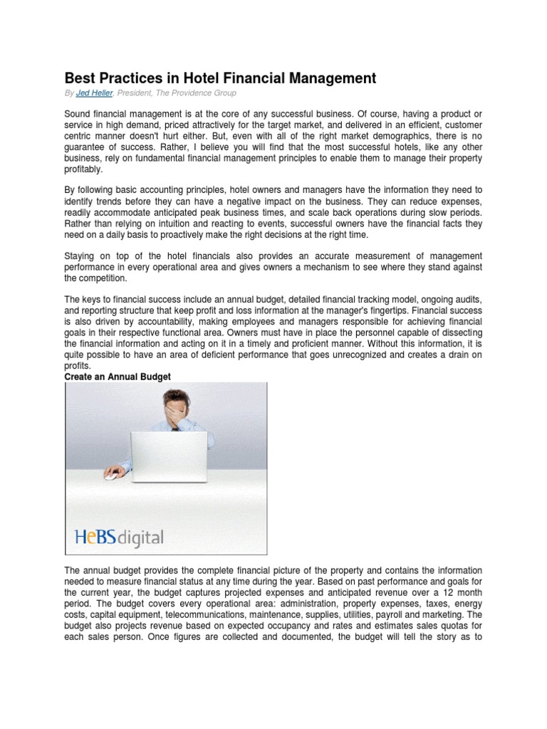 Best Practices in Hotel Financial Management | PDF | Expense | Budget
