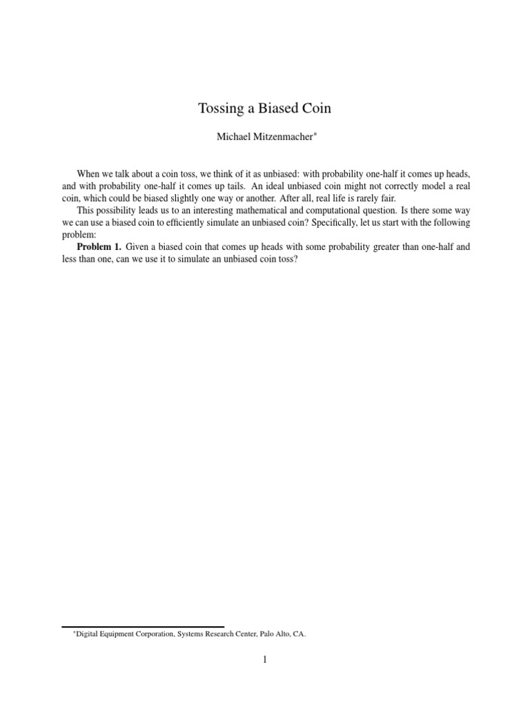 Probability Coin Flip Ext PDF Bias Of An Estimator Probability