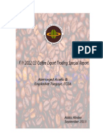 Ethiopia's Coffee Export Trading Special Report - Fiscal Year 2012-2013 - by Alemseged Assefa & Engdashet TsegayeECEAAddis AbabaSeptember 2013