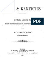 Goujon_Kant Et Kantistes 1901 (Avant Propos)