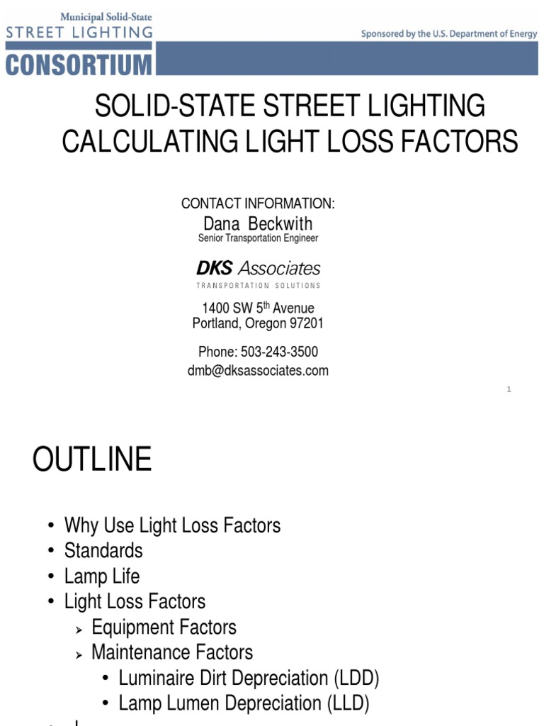 SolidState Street Lighting Calculating Light Loss Factors Dana