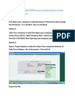 How To Change in Tally Erp 9 Last Year Closing Balance Current Year Opening Balance