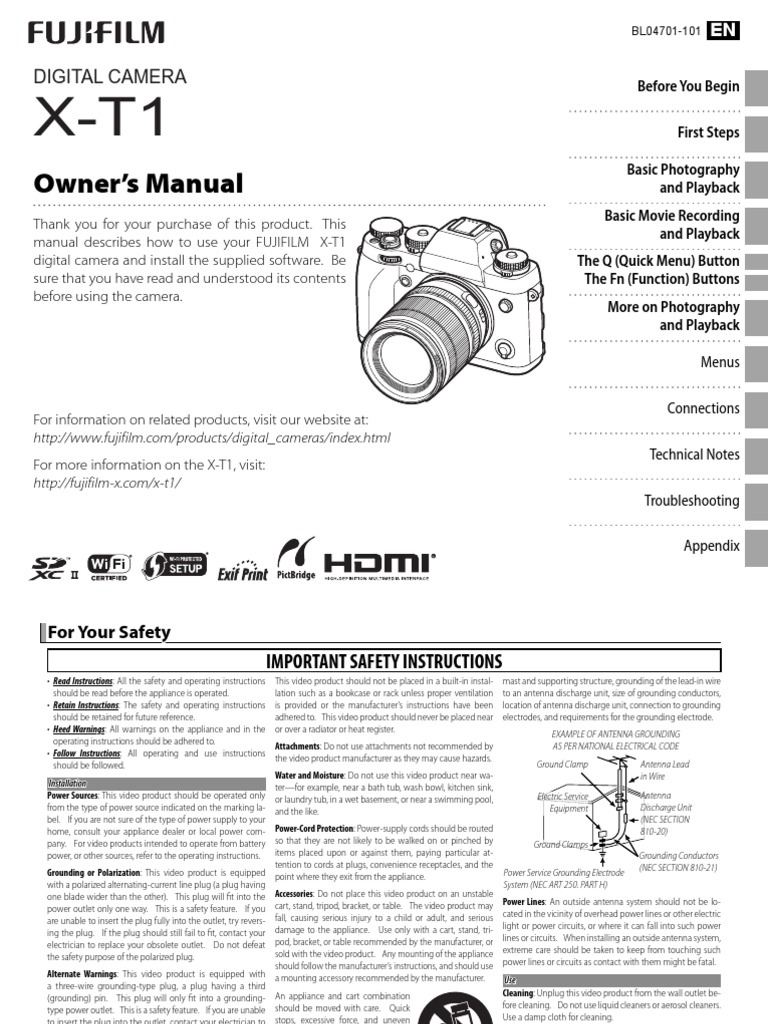 Fujifilm Xt1 Manual En Battery (Electricity) Battery Charger