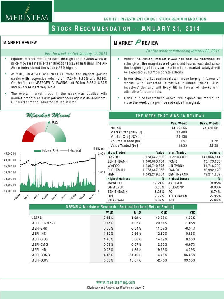Stock Recommendation 20012014 | PDF | Financial Analyst | Valuation ...