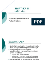 Informatika Ii: MATLAB 1. Deo