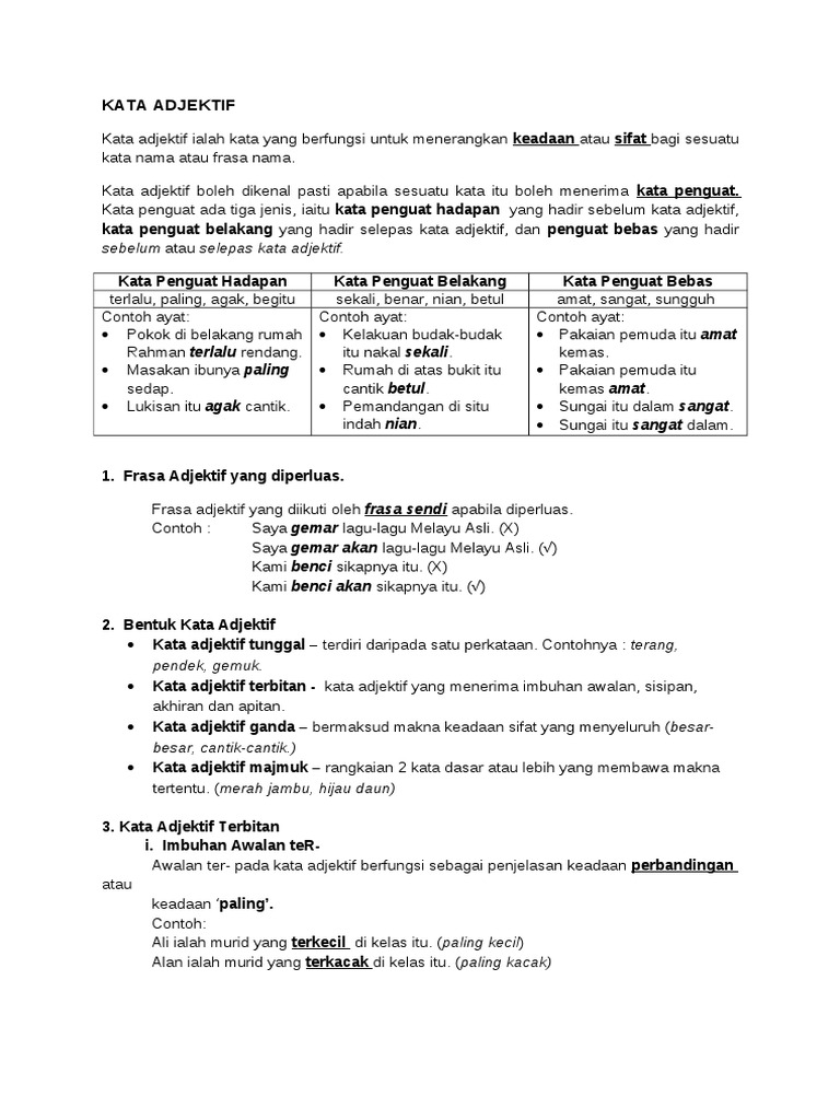 Topik 7 Kata Adjektif Pdf