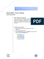 Excel 2007: Pivot Tables: Learning Guide