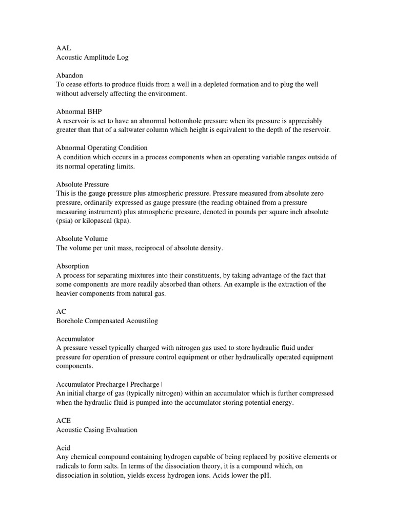 Oil Gas Terminology Glossary Pdf Barrel Unit Blowout Well