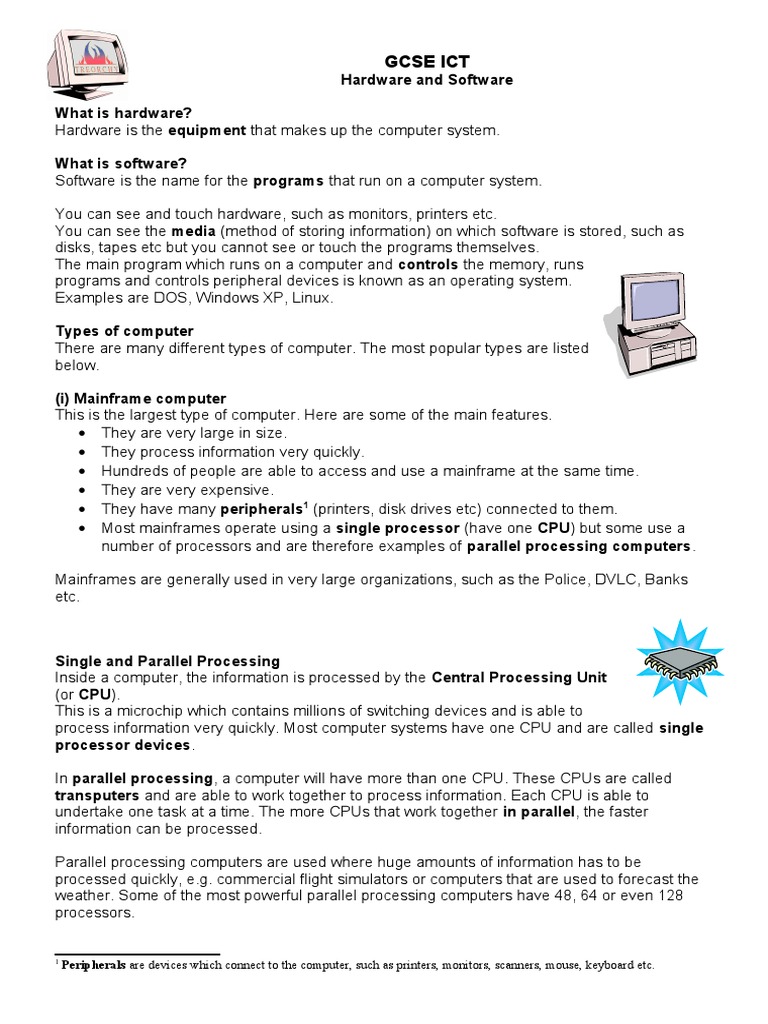 Hardware and Software GCSE Computer Hardware Embedded System