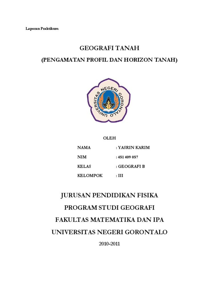 Laporan Praktikum Geografi Tanah
