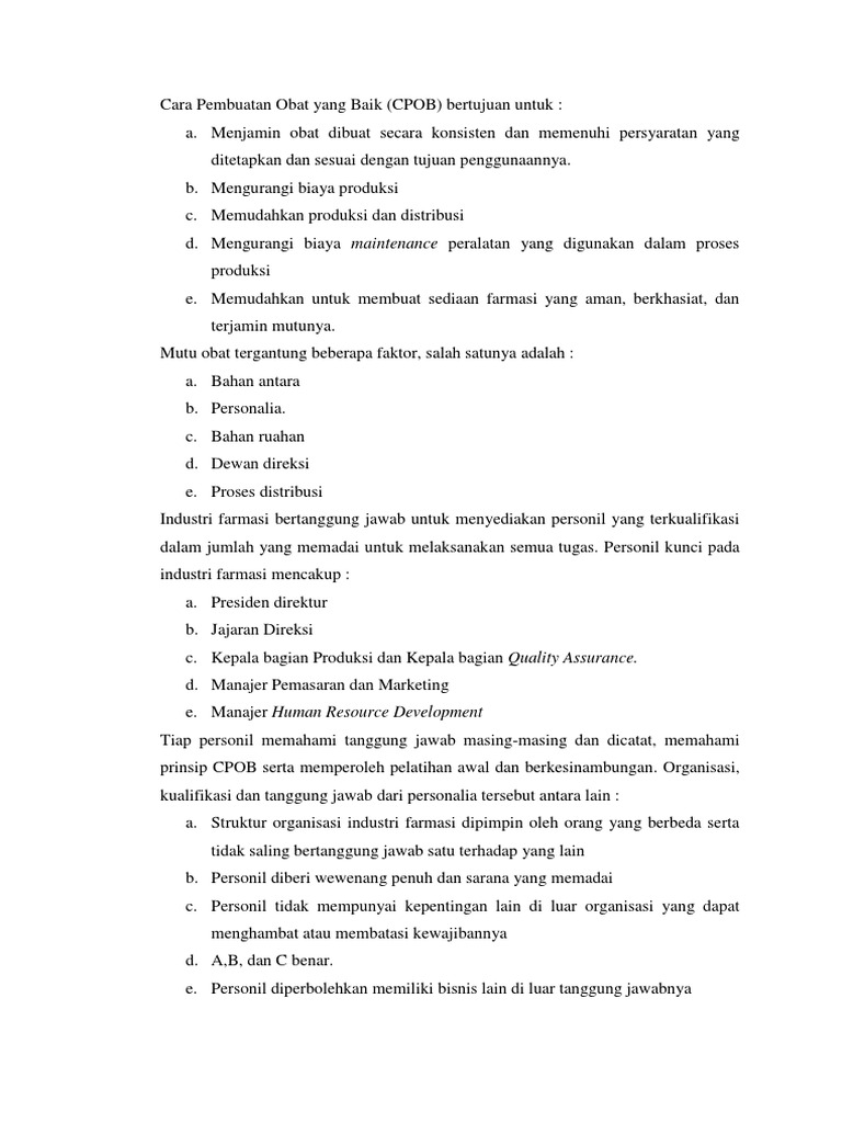 Soal Uts Farmasi Industri PDF Fix PDF