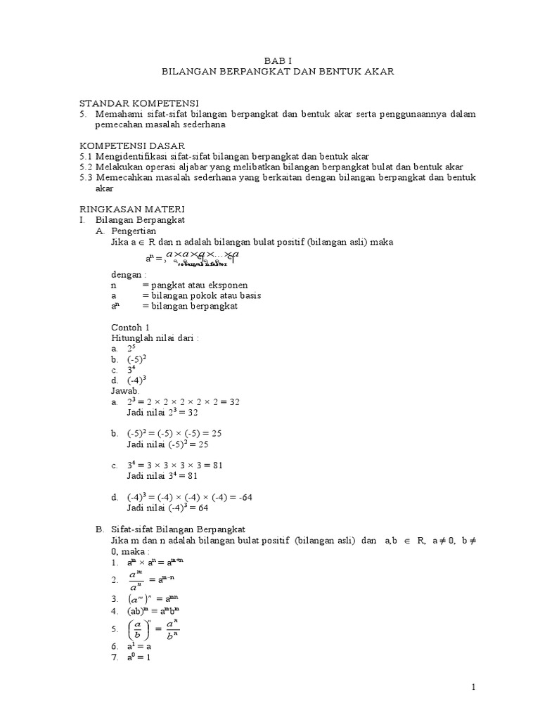 Contoh Soal Matematika Bilangan Berpangkat Kelas 9 - Soal Kelasmu