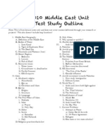 Middle East Unit Exam Study Outline