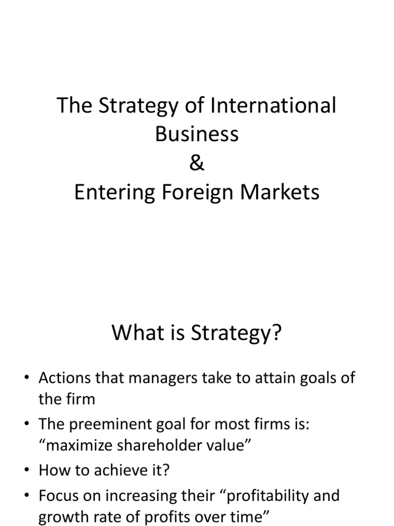 International Business Strategy Guide | PDF | Profit (Accounting ...