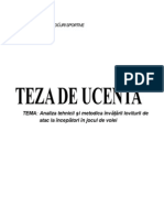 Analiza Tehnicii Si Metodica Invatarii Loviturii de Atac La Incepatori in Jocul de Volei