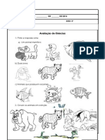 Avaliação de Ciências2b 2014