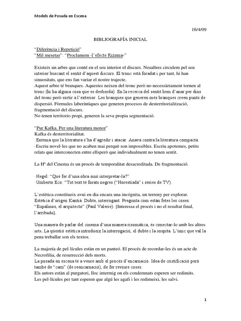 Models de Posada en Escena | PDF