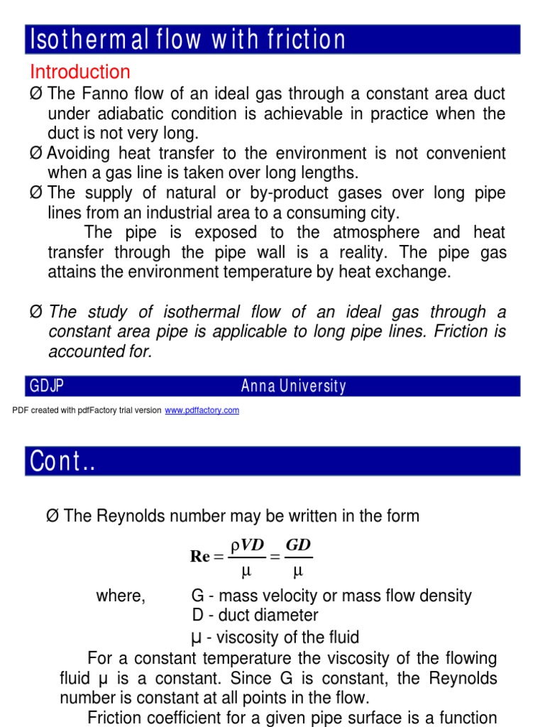 Gas Dynamics Isothermal Flow Gases Fluid Dynamics