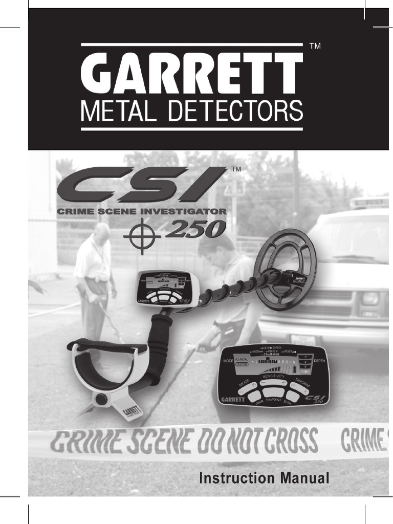 Garrett CSI 250 Manual PDF Metal Detector Screw