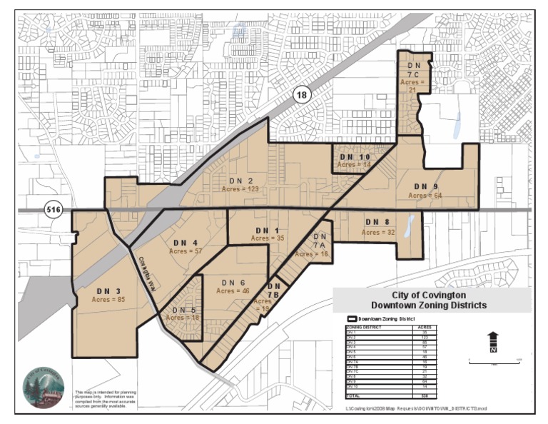 Downtown Zoning Districts W Acreages Revised 11-08-1 | PDF
