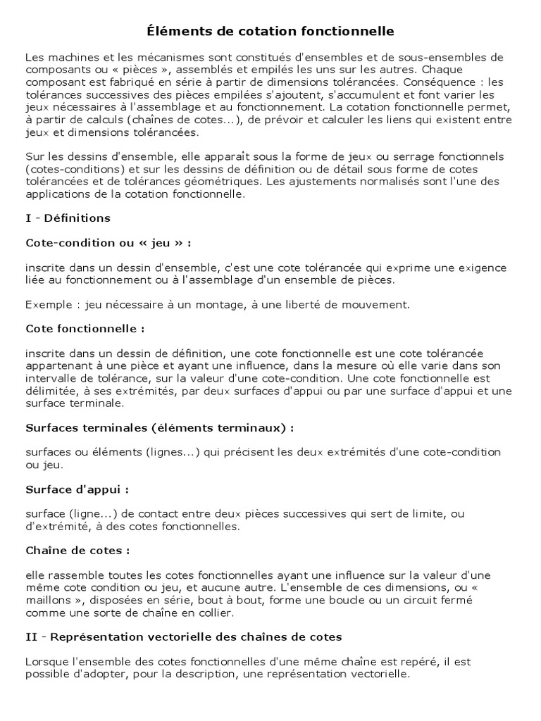 Éléments de Cotation Fonctionnelle PDF | PDF | Ingénierie mécanique ...