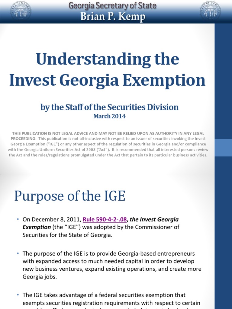 Understanding Invest Exemption PDF Securities (Finance) Securities Act Of 1933