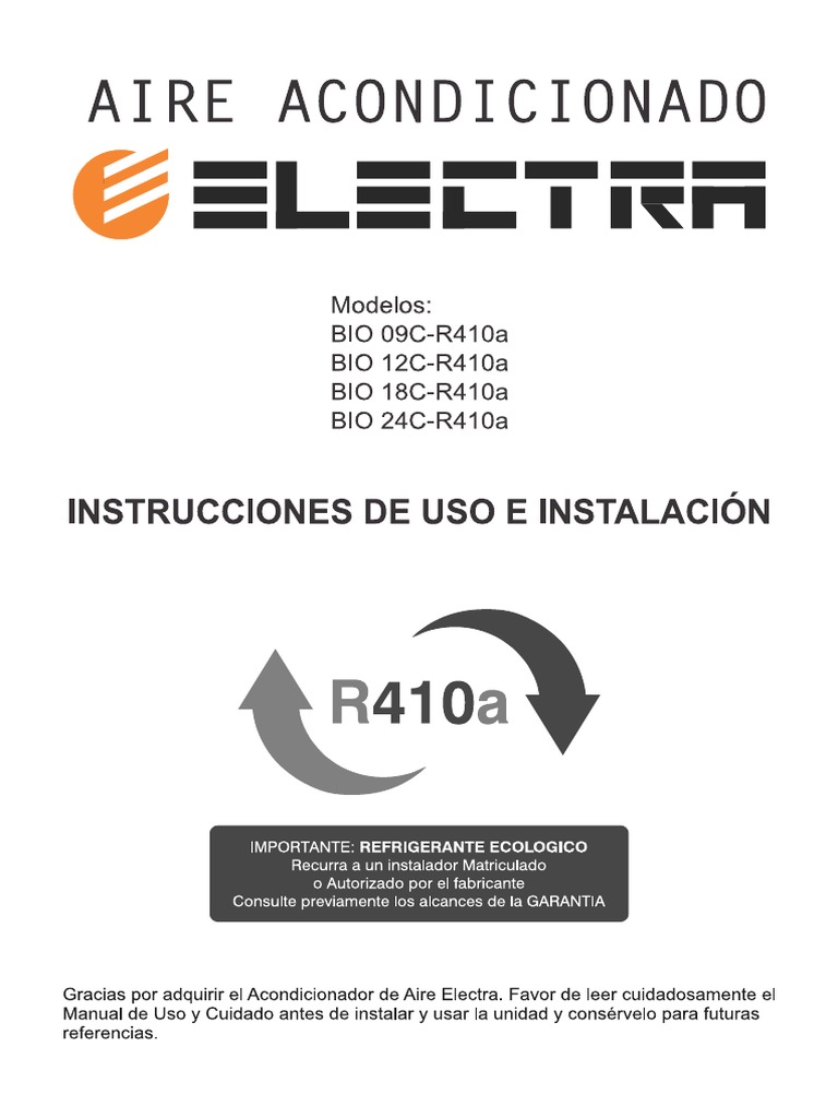 Manual Electra R410a | PDF